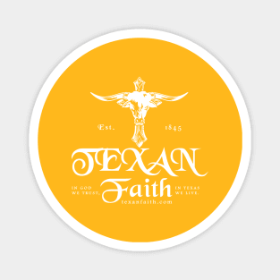 Texan Faith - HornCross Cross white Magnet